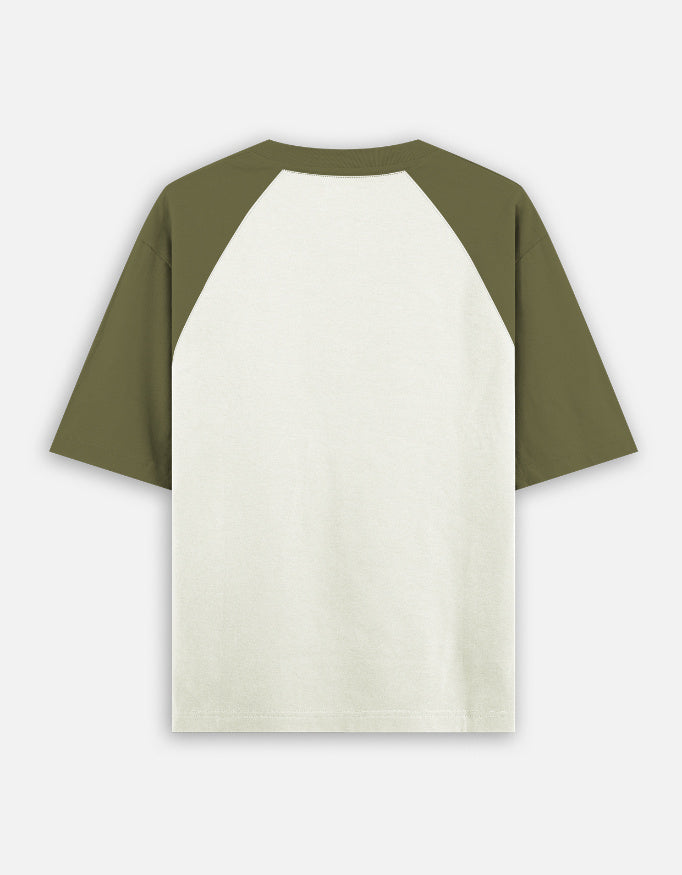 T-shirt Olive Green off white