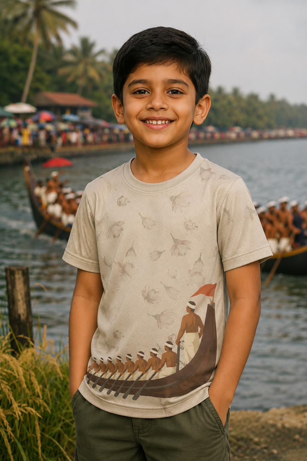 Boat Race - Kids T-shirt Latte 